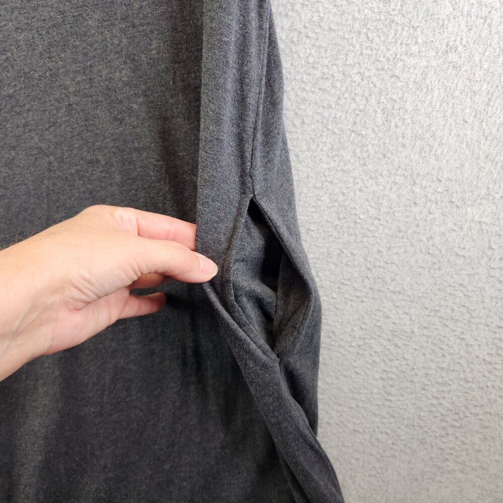 Free Fly Dress Womens S Gray Maxi Jersey Knit Slit Athleisure Travel Vacation - Picture 4 of 12